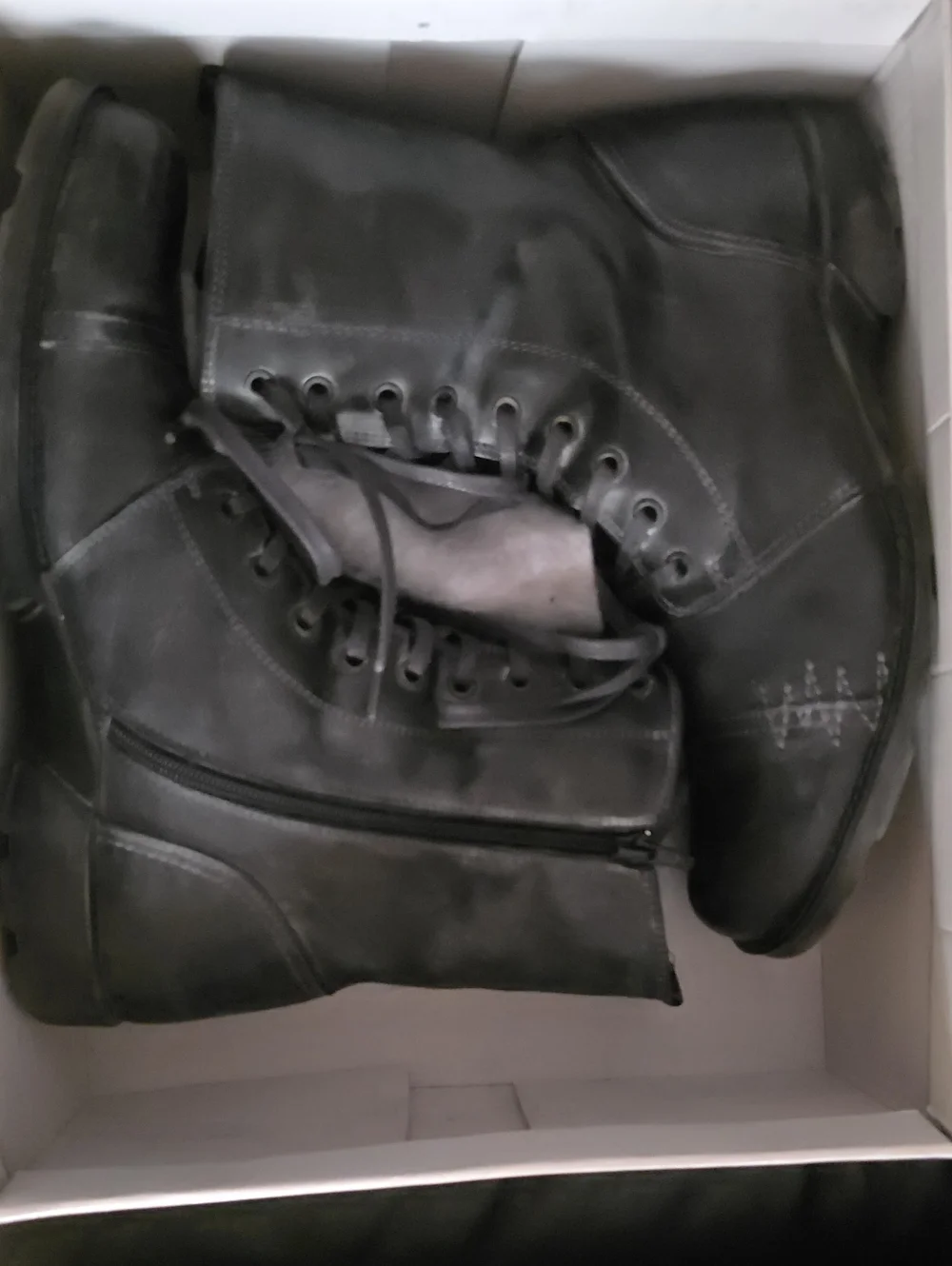 Steve Madden Boots Black Leather Gatsbys Mens Size 10